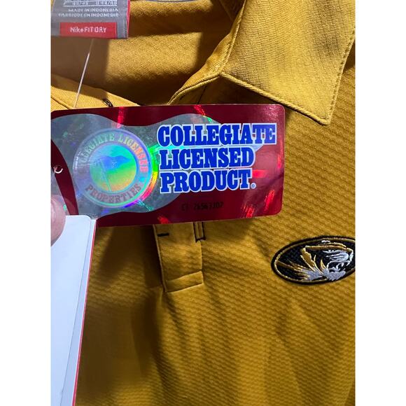Nike Team Missouri Tigers Polo Shirt Men’s M Gold Black Dri-FIT NWT Licensed - Picture 9 of 14